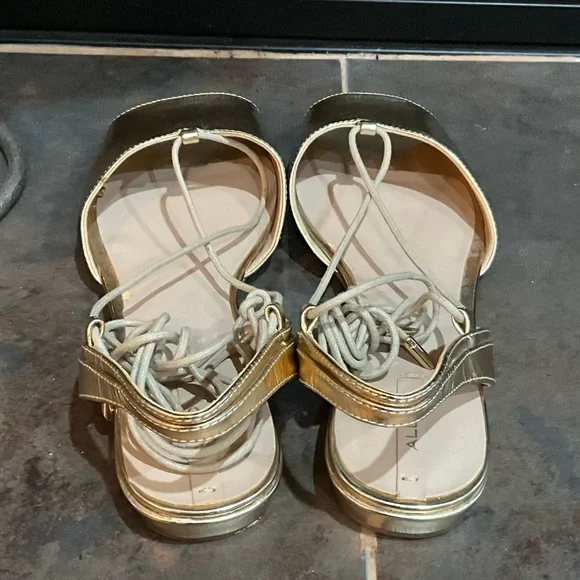 Aldo Metallic Strappy Sandals 8.5 - Picture 5 of 10